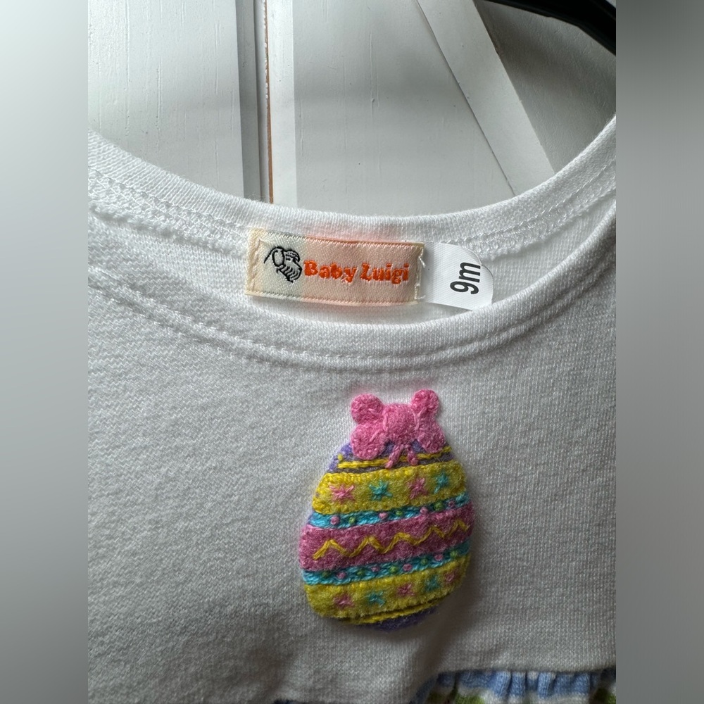 BABY LUIGI EASTER DRESS EGG‎ HUNT OUTFIT SIZE 9M - Picture 3 of 3